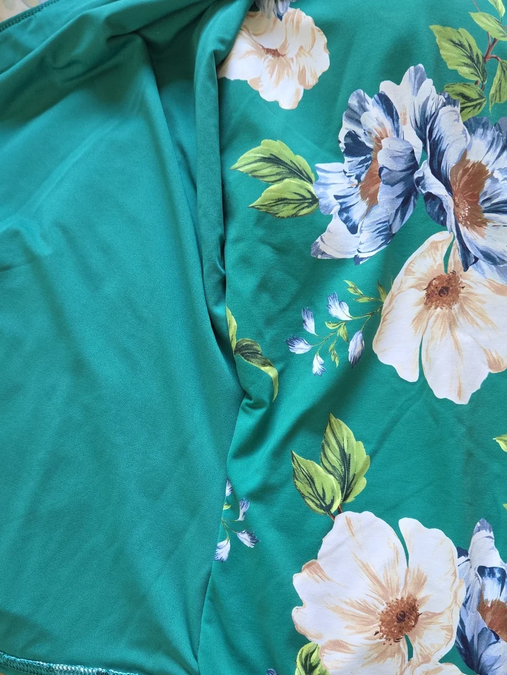 Land's End Island Emerald Petunia Floral Side-Tie Wrap One Piece Swimsuit - 16W